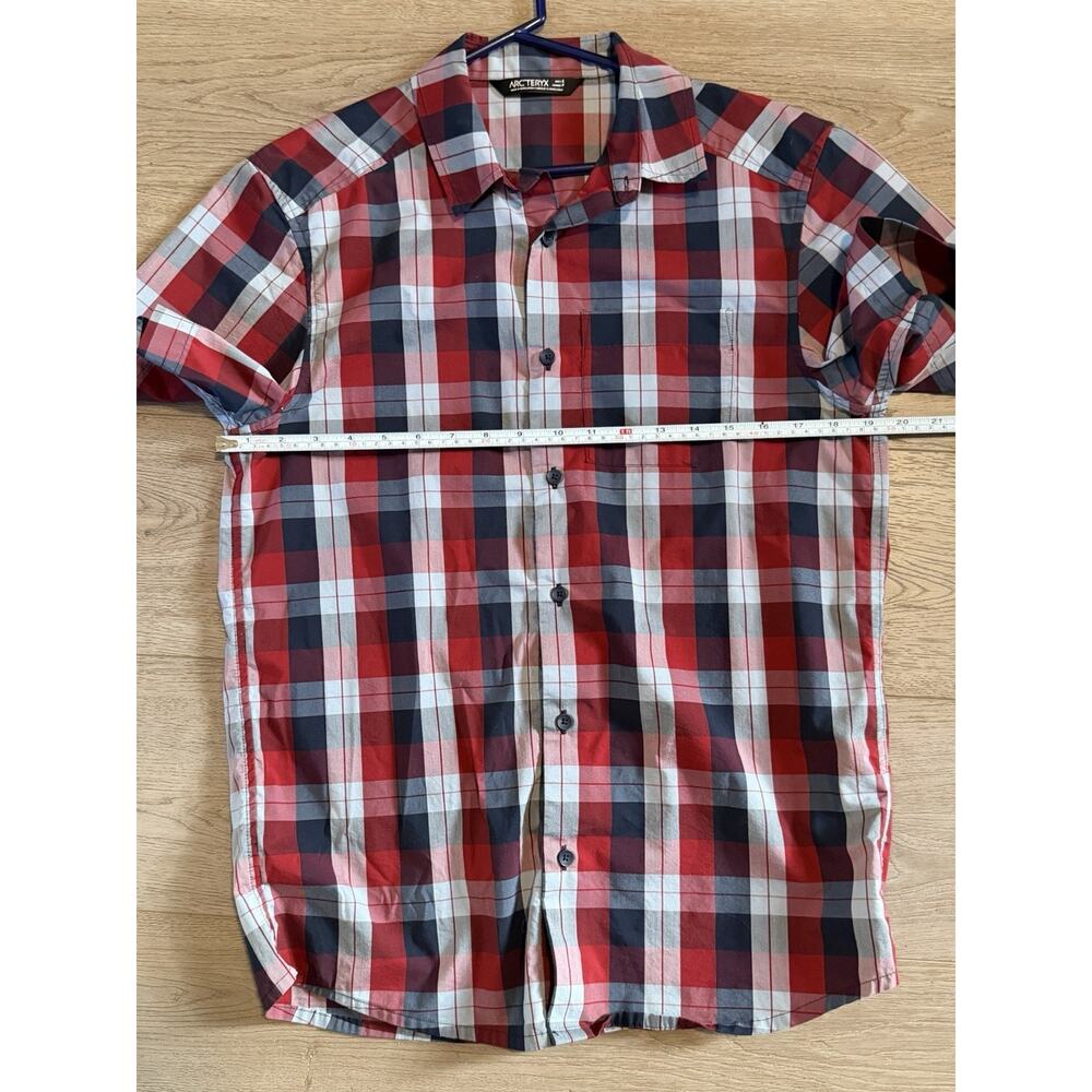 Arc'teryx Brohm Shirt Plaid Red Blue Men's Size S Short Sleeve - Picture 6 of 9